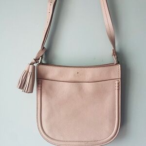 Kate Spade Orchard Street Hemsley Pink and Cream Crossbody Bag with Tassel